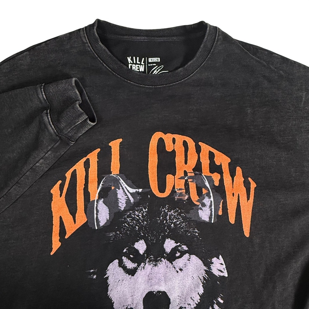 Kill Crew Porrada Series Vol 1 Wolf Graphic Crewneck Sweatshirt Mens XXL Black
